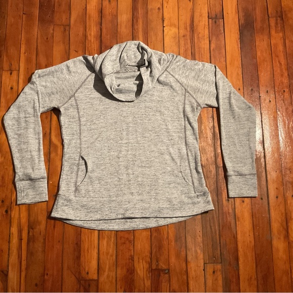 Kuhl Womens XL Mock Turtle Neck Cowl Long Sleeve Shirt Warm Knit Heather Gray - Picture 1 of 6